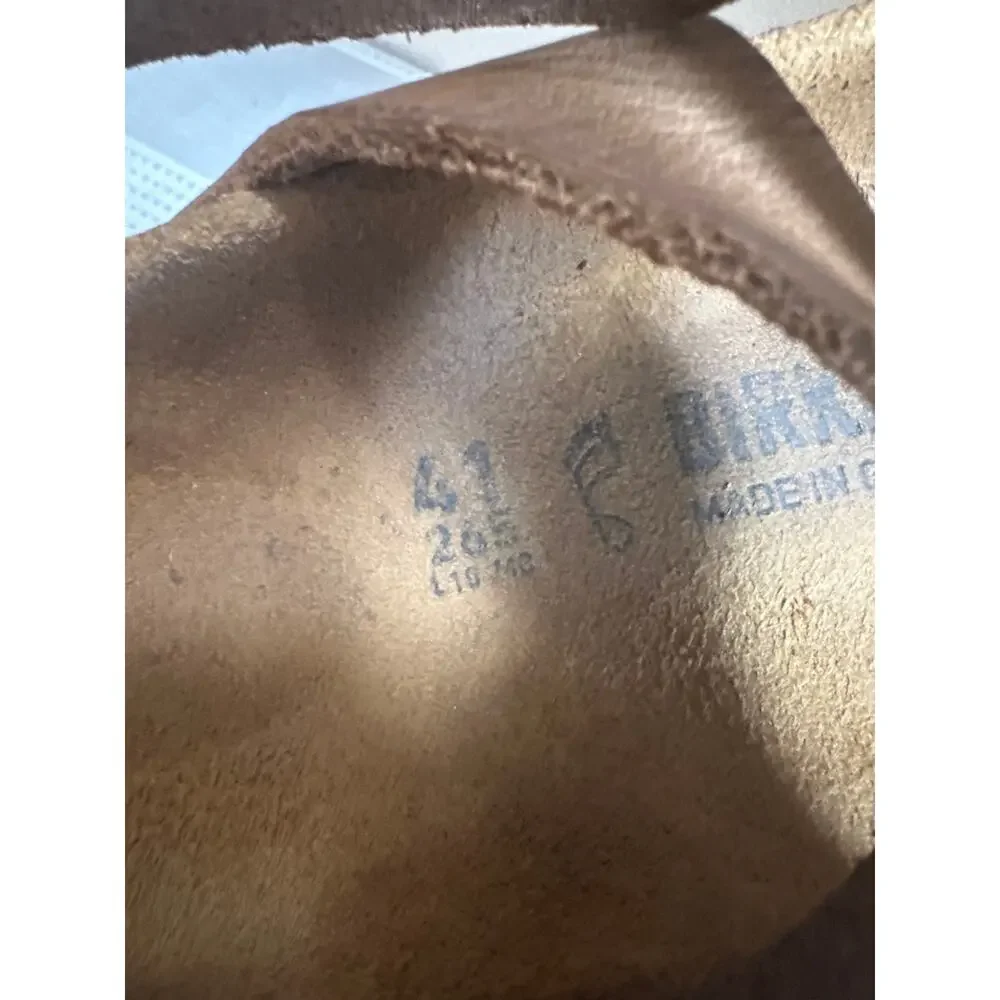 BIRKENSTOCK Yara Ankle Wrap Sandal Brown Leather Size 41/ US 10-10.5